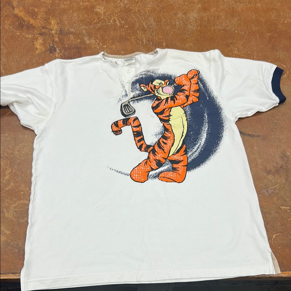 White Golf Shirt with Tigger Graphic